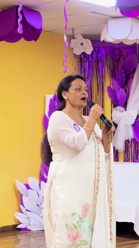 A grandmother sings to close the morning